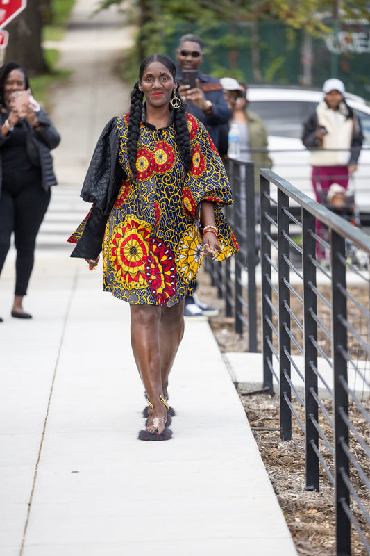 Michelle Shirtdress, patchwork print, Ankara print, Wax print