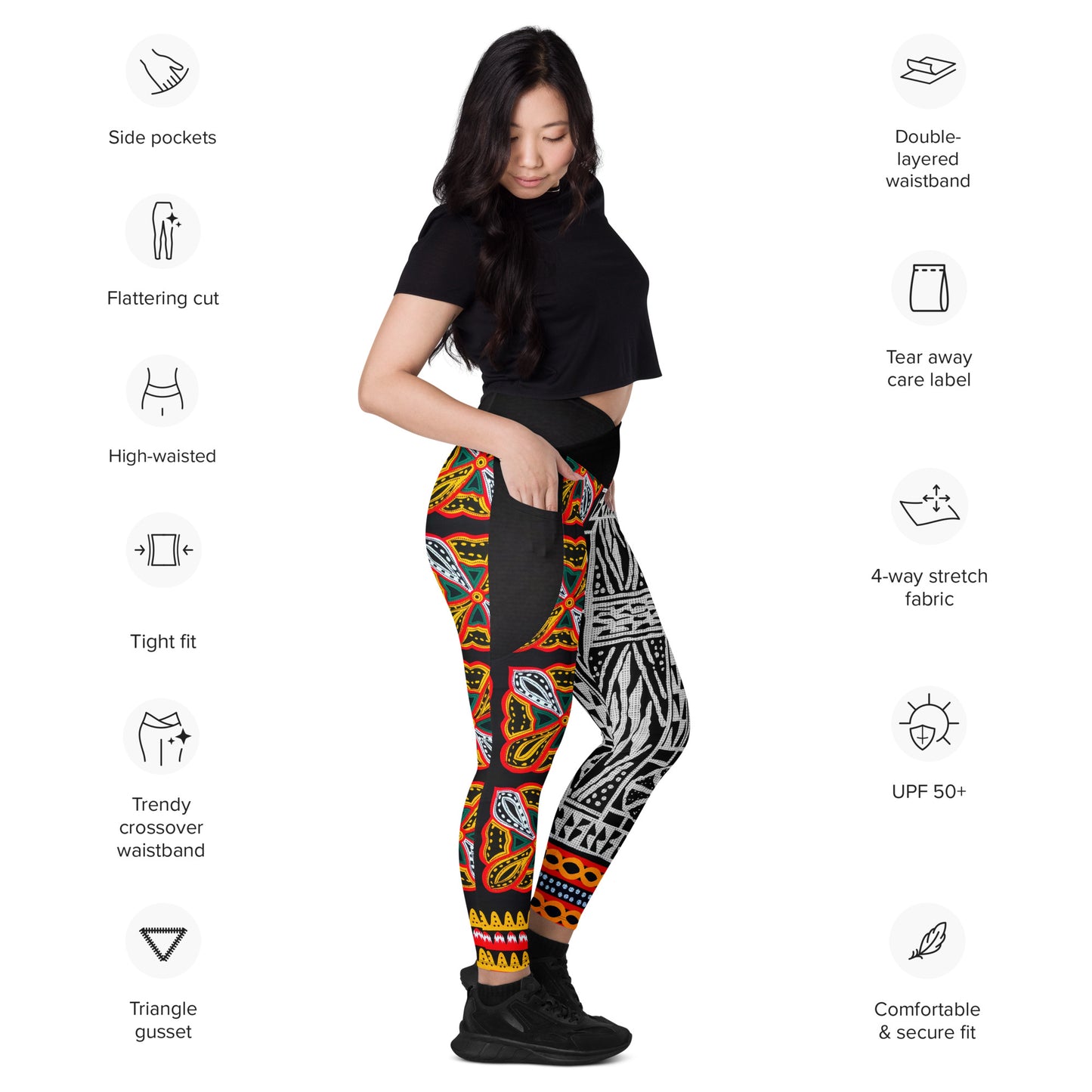 Elise crossover leggings with pockets
