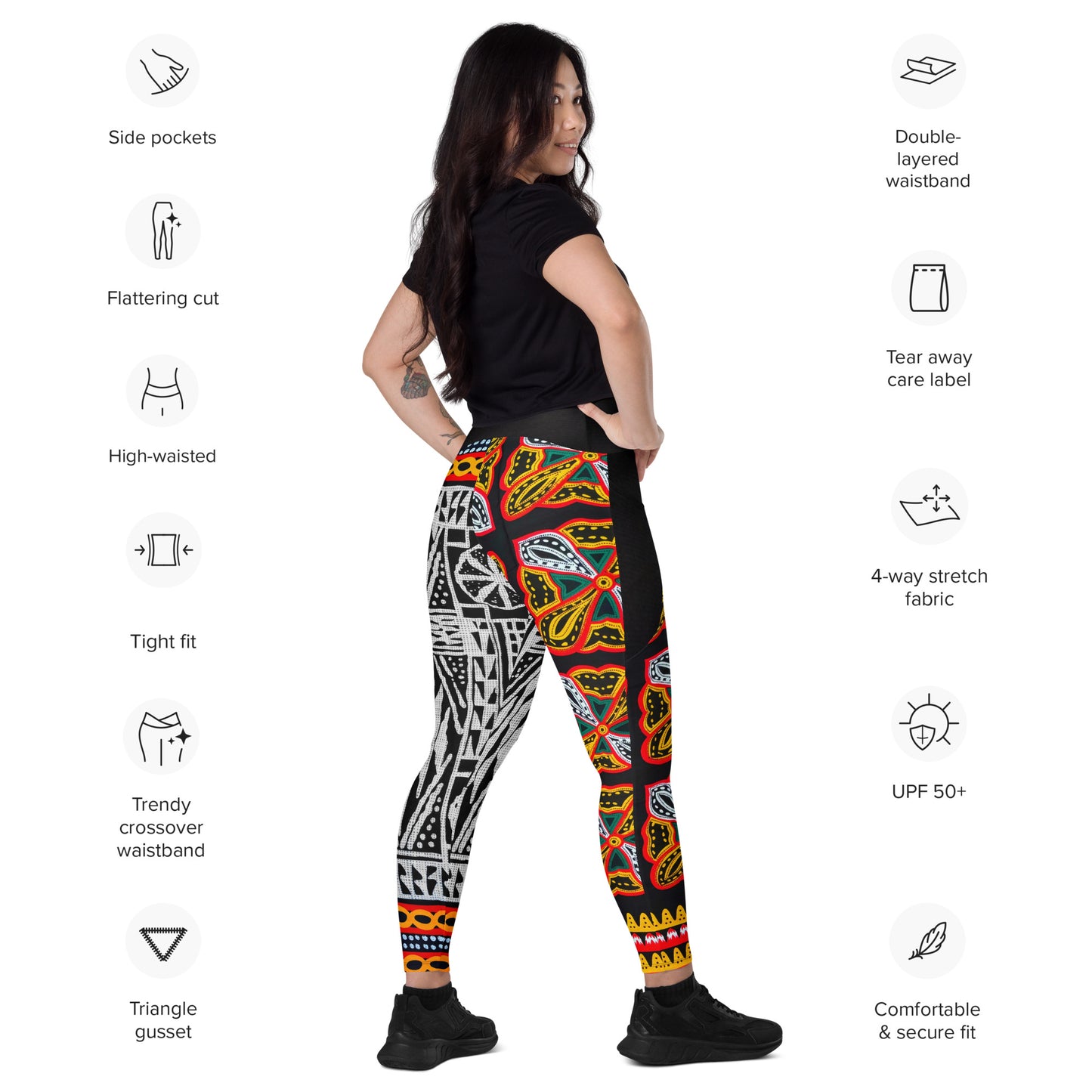 Elise crossover leggings with pockets