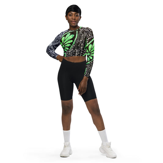 Adura Adire Recycled long-sleeve crop top
