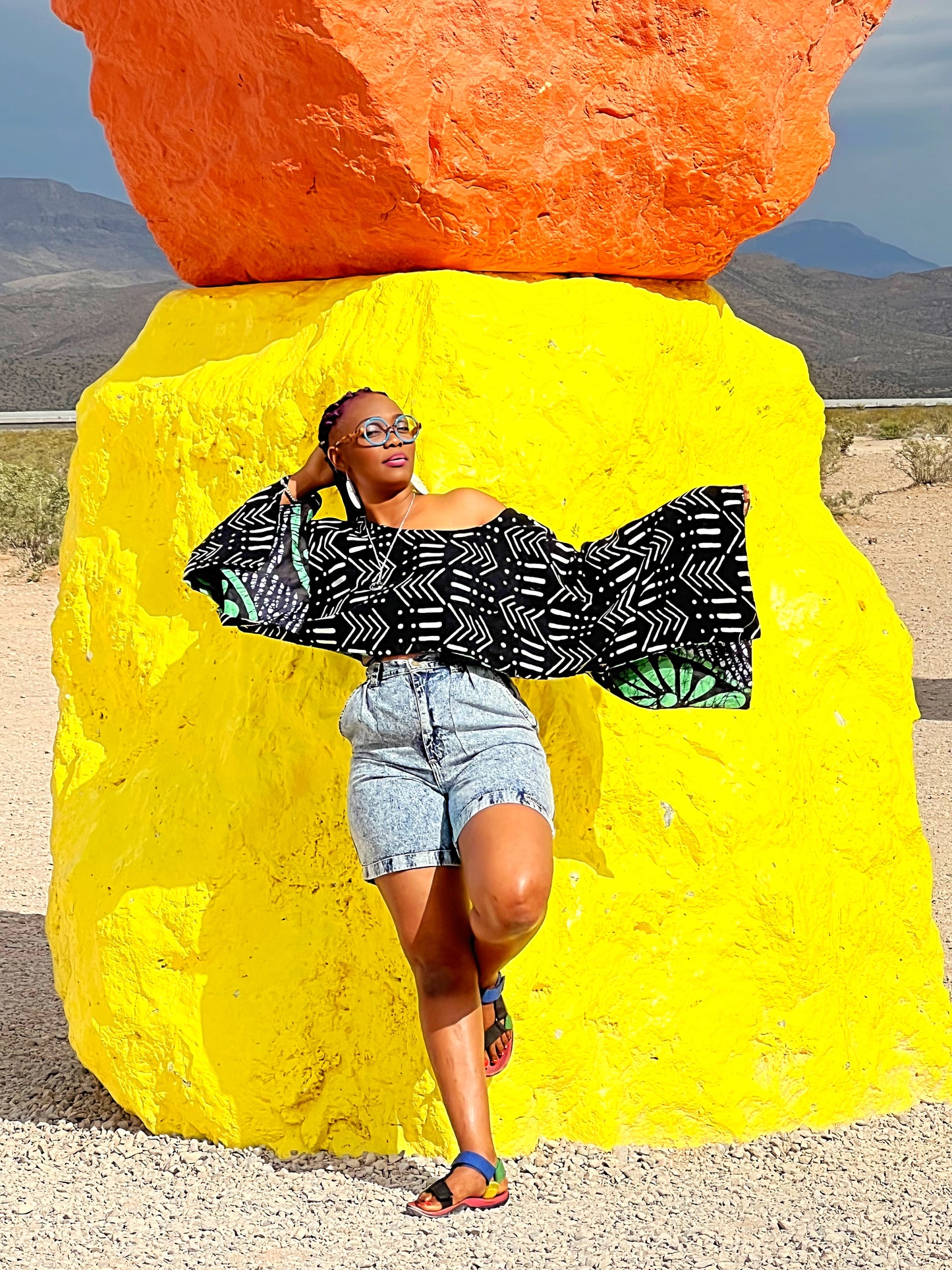 Rashida Reversible Cape Crop Top