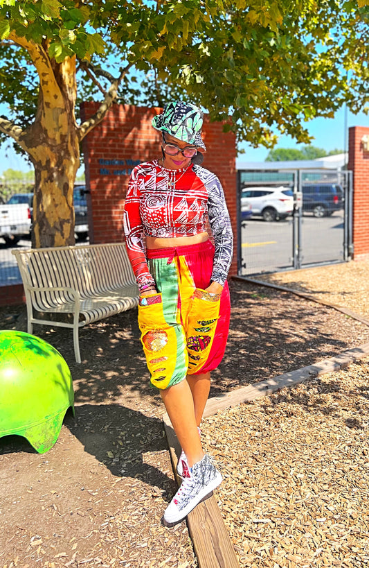 Adire Reversible bucket hat