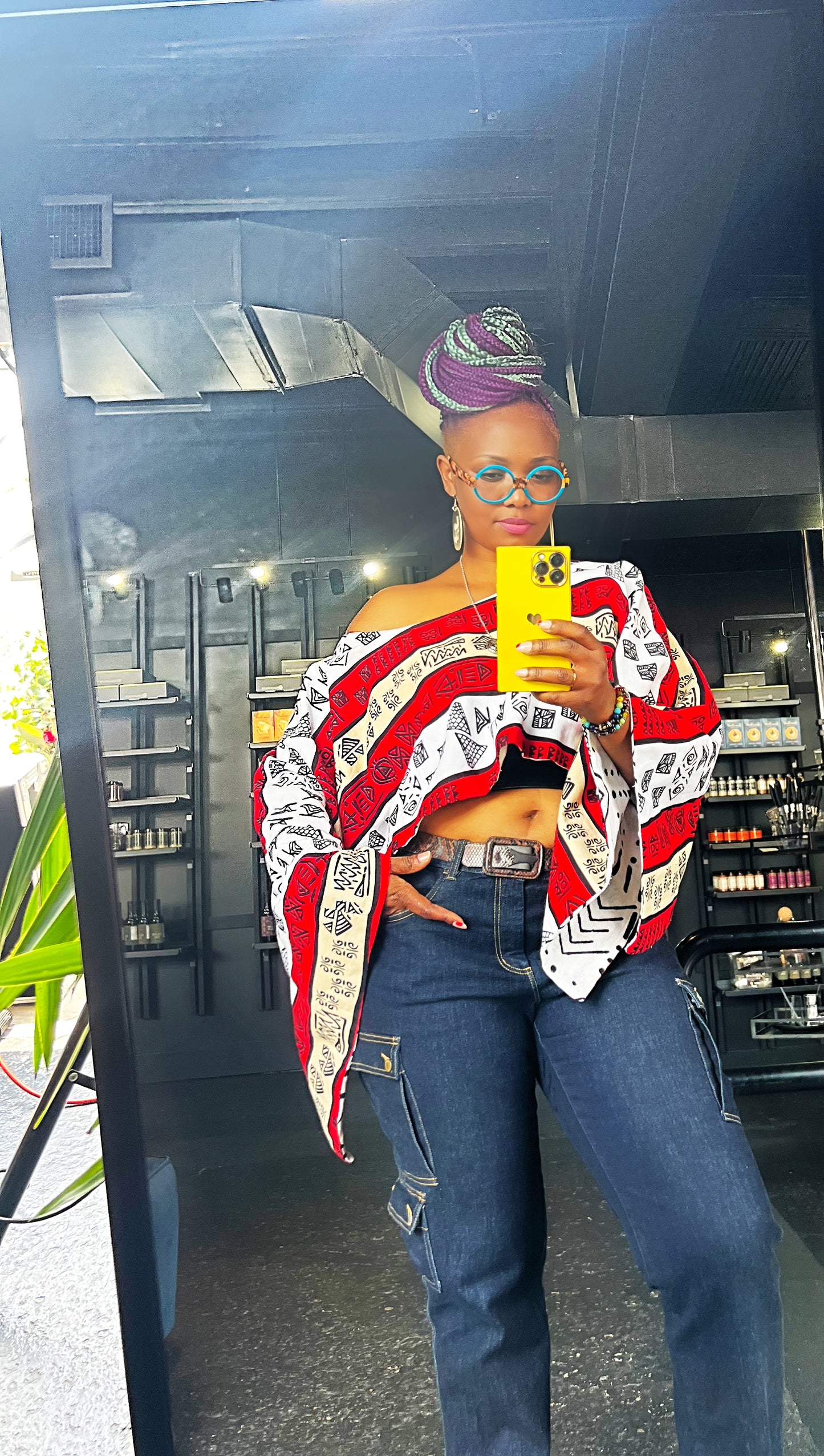 Rashida Reversible Cape Crop Top
