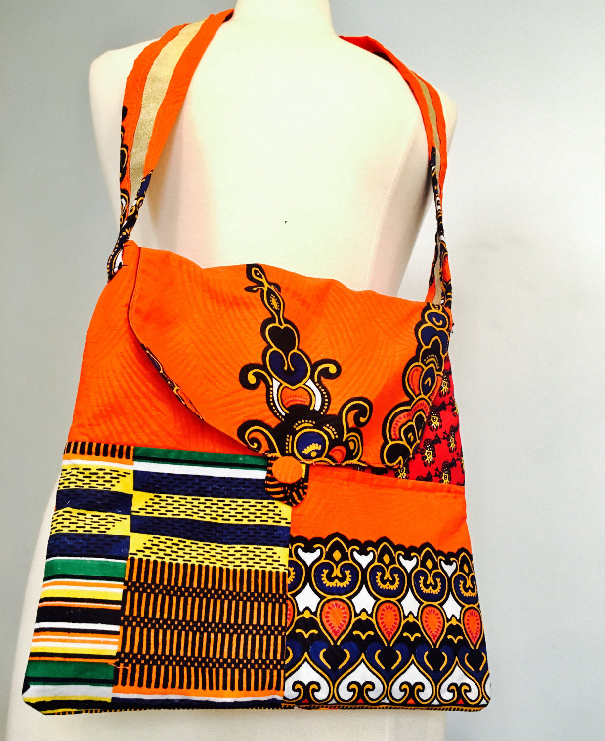 Adrinka Strap bag- patches
