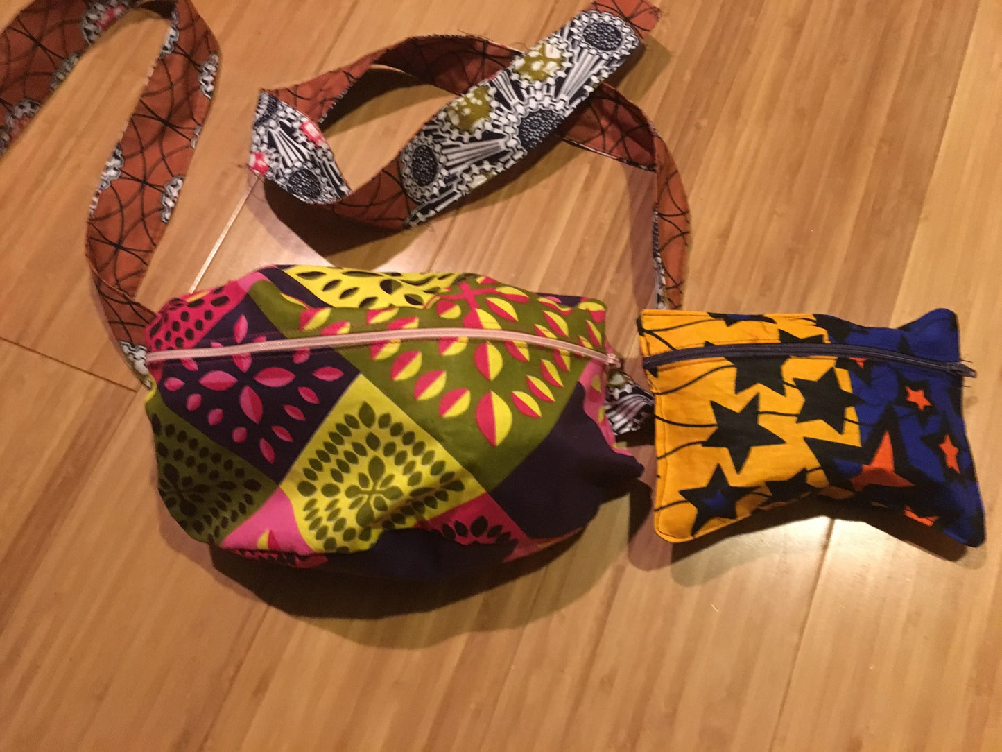 Lovely ’Oremeji’ Multi prints Ankara fanny pack, fanny pack, Ethnic fabrics, 100% cotton, Ankara fanny pack, patchwork