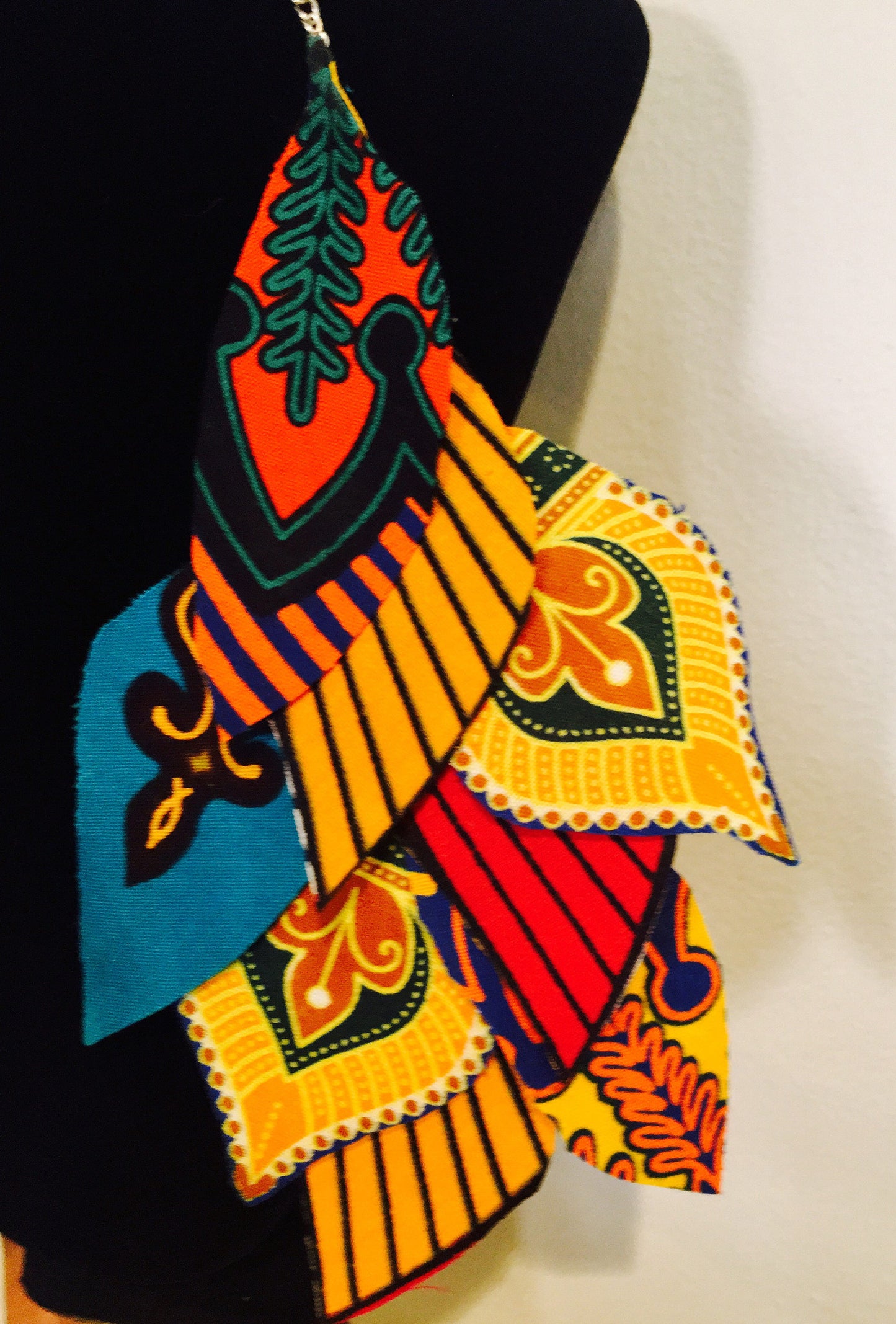 Ankara feather earring