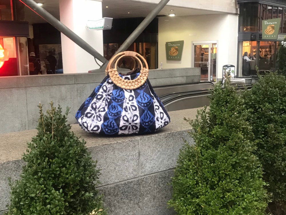 Prisca 'Boho' batik rattan African bag, patches bag, 100% cotton, African prints, patches  bag, batik prints