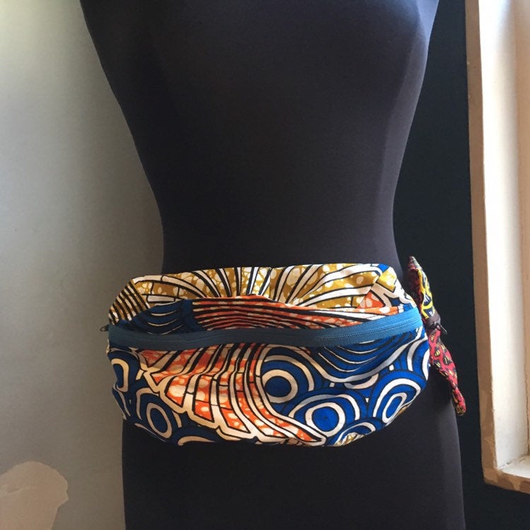 Lovely ’Oremeji’Multi prints Ankara fanny pack, fanny pack, Ethnic fabrics, 100% cotton, Ankara fanny pack