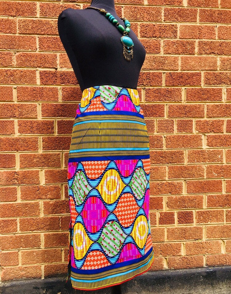 Adina African midi pencil skirt