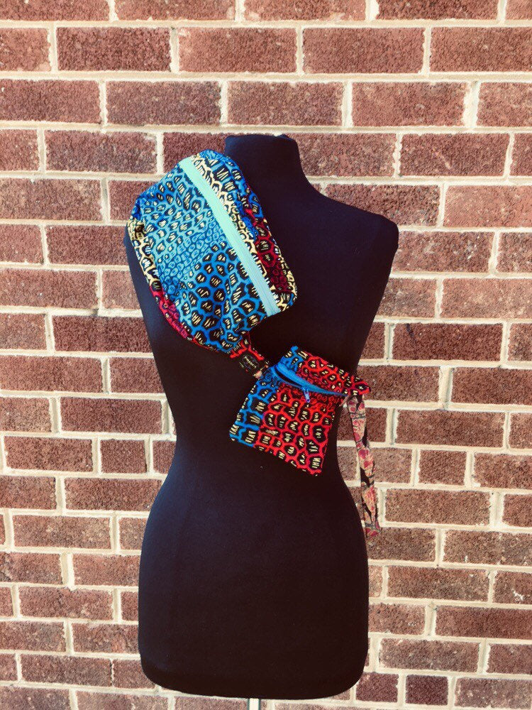 Lovely ’Oremeji’ Multi prints Ankara fanny pack, fanny pack, Ethnic fabrics, 100% cotton, Ankara fanny pack