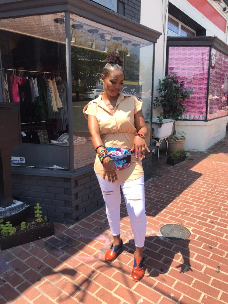Lovely ’Oremeji’ Multi prints Ankara fanny pack, fanny pack, Ethnic fabrics, 100% cotton, Ankara fanny pack