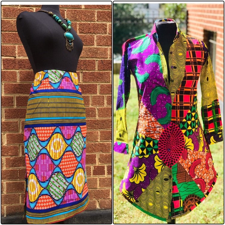 Adina African midi pencil skirt