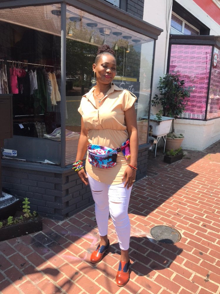 Lovely ’Oremeji’ Multi prints Ankara fanny pack, fanny pack, Ethnic fabrics, 100% cotton, Ankara fanny pack