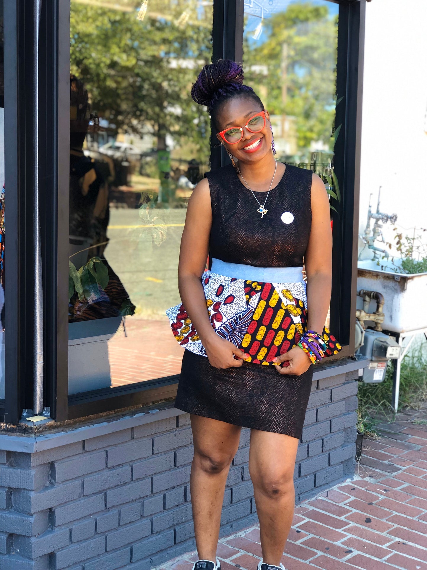 Sam Ankara/Batik patches peplum belt, 100% Cotton, Ankara print, Adire fabric