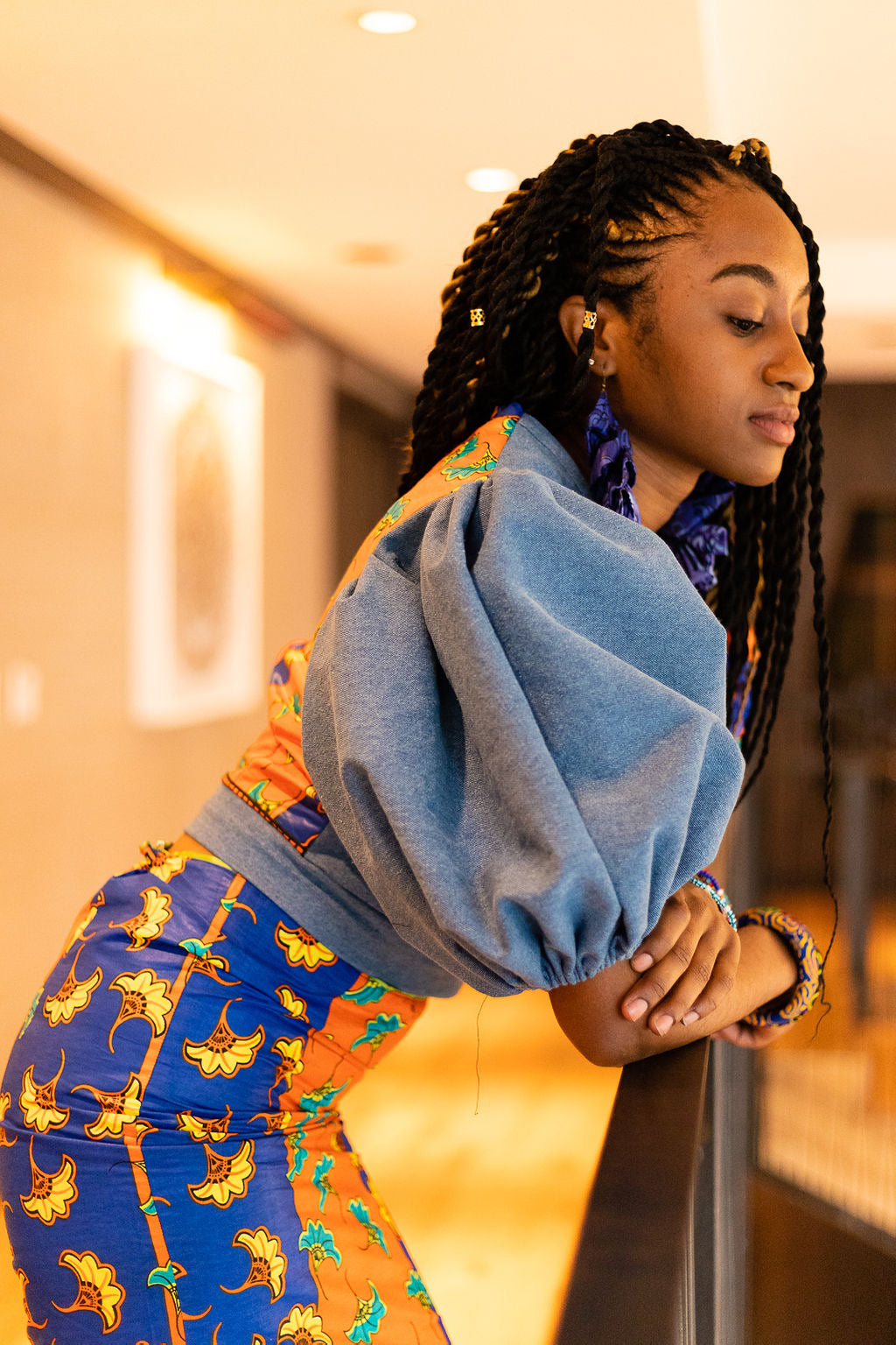 Adina African midi pencil skirt