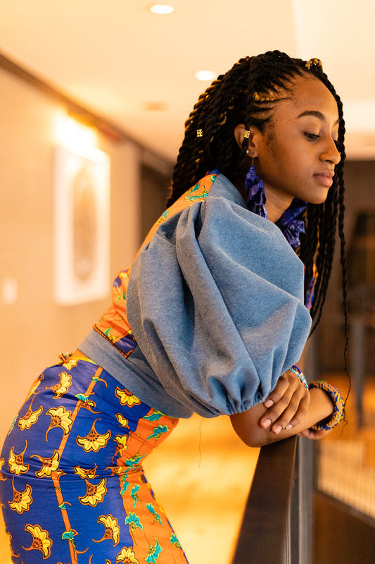 Adina African midi pencil skirt