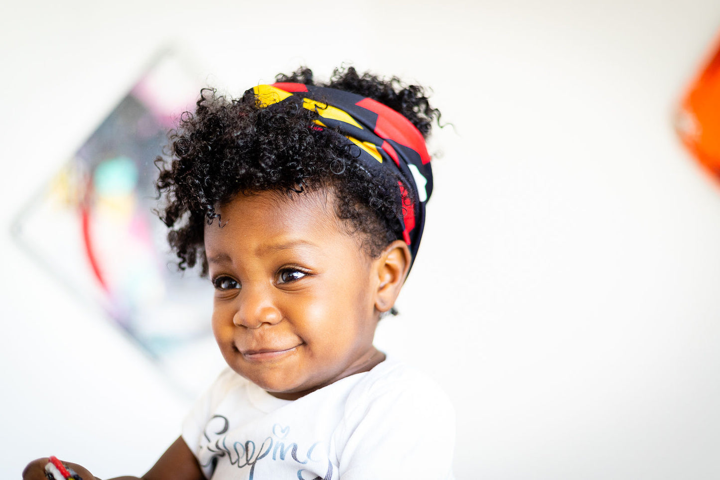 Zizi Elegance baby headband, Kente fabric, African print
