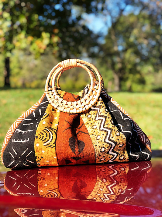 Boho rattan African bag