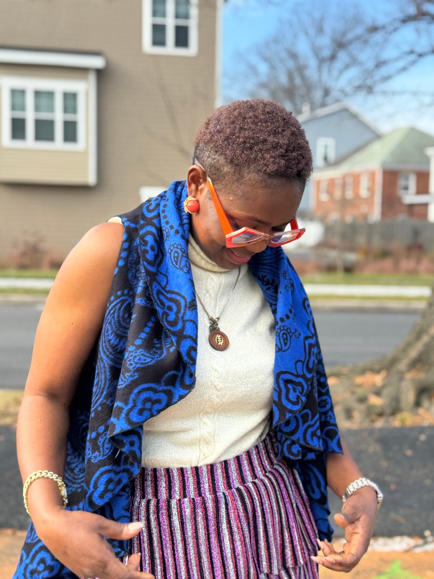 Jess F Golden Cape Scarf