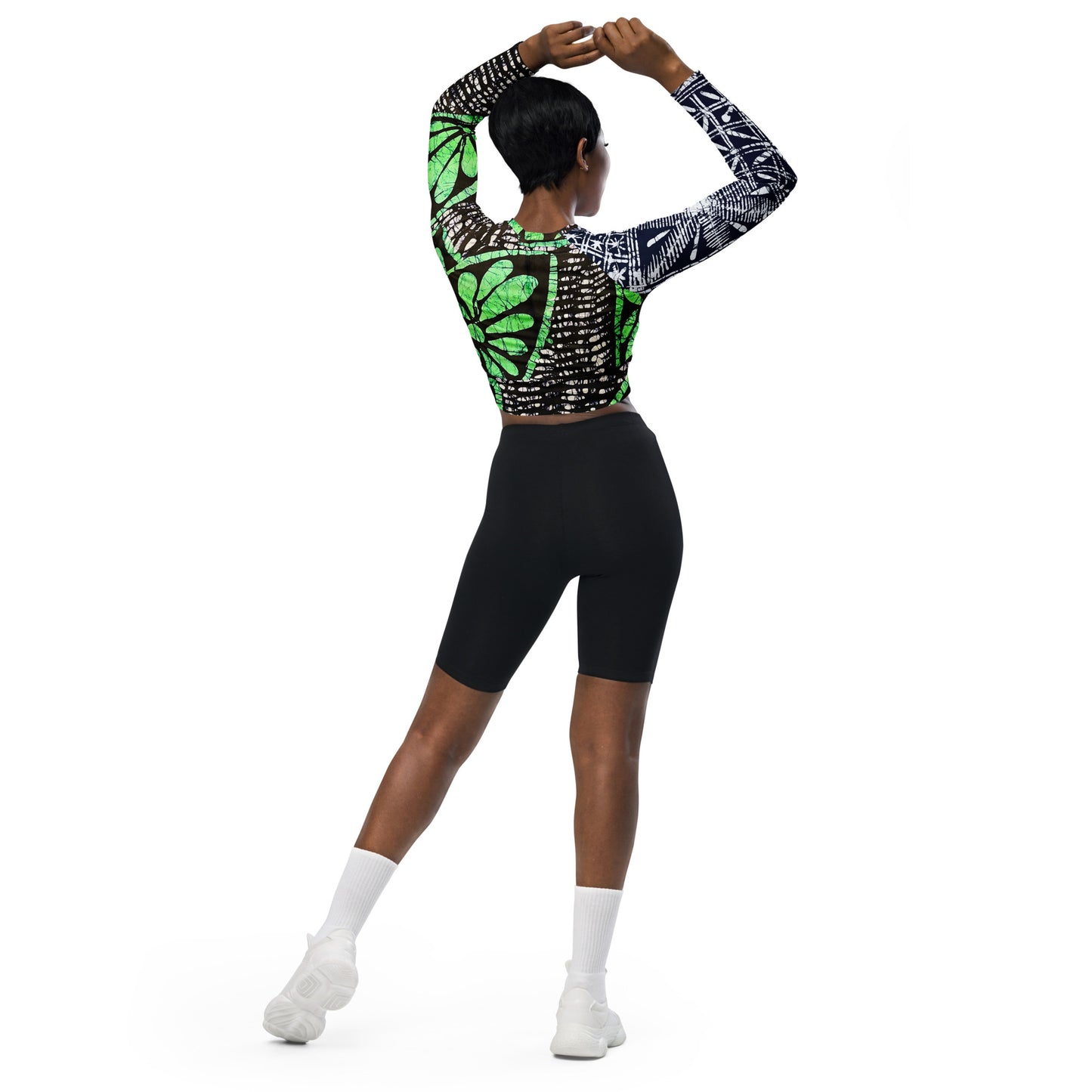 Adura Adire Recycled long-sleeve crop top