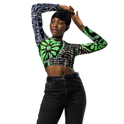 Adura Adire Recycled long-sleeve crop top