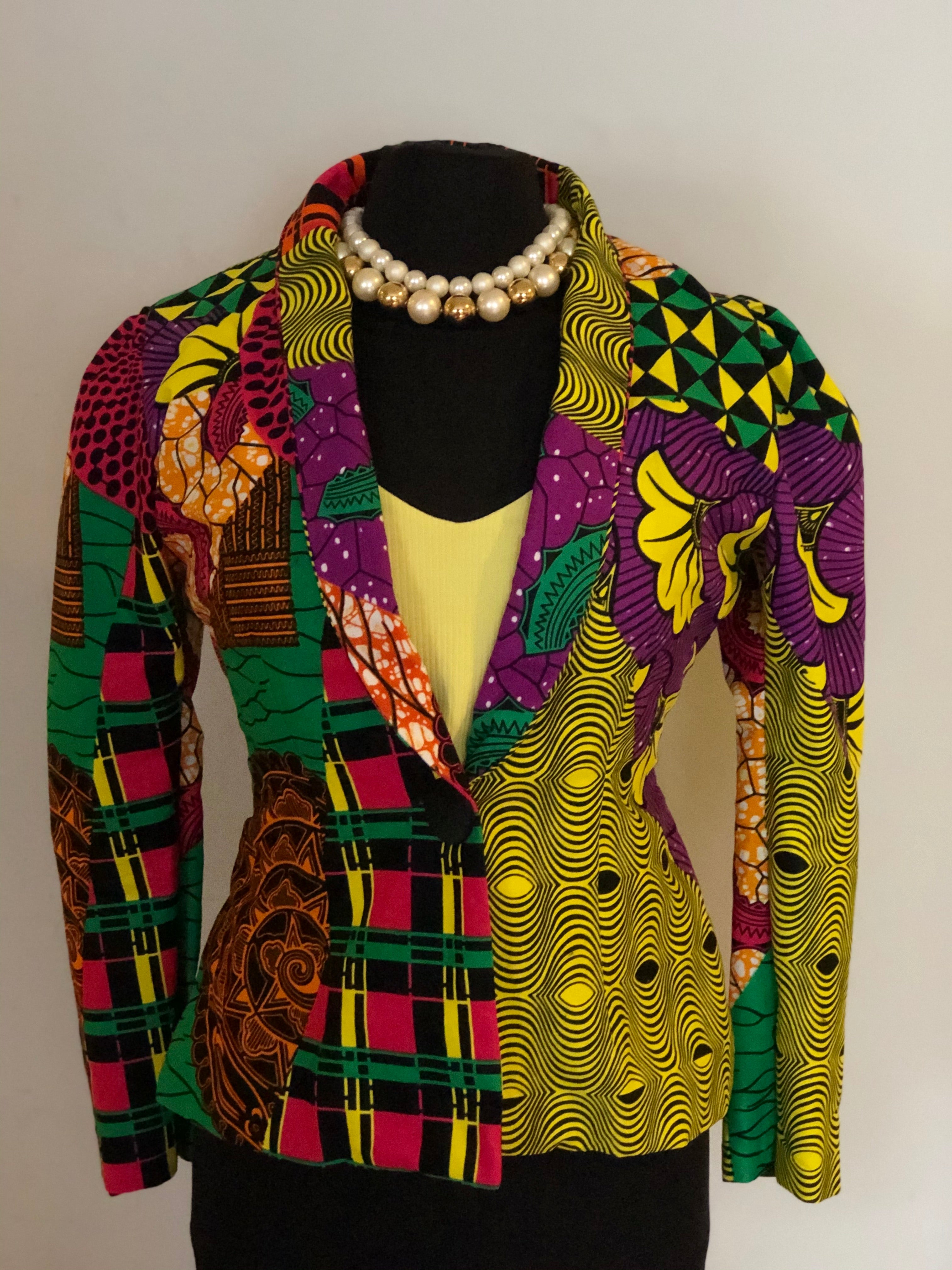 Tannia Blazer, Ankara print, African fabric, 100% Cotton