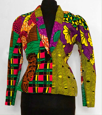 Tannia Blazer, Ankara print, African fabric, 100% Cotton