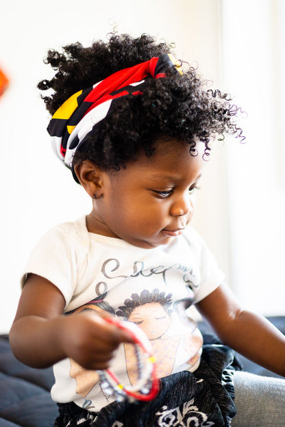 Zizi Elegance baby headband, Kente fabric, African print