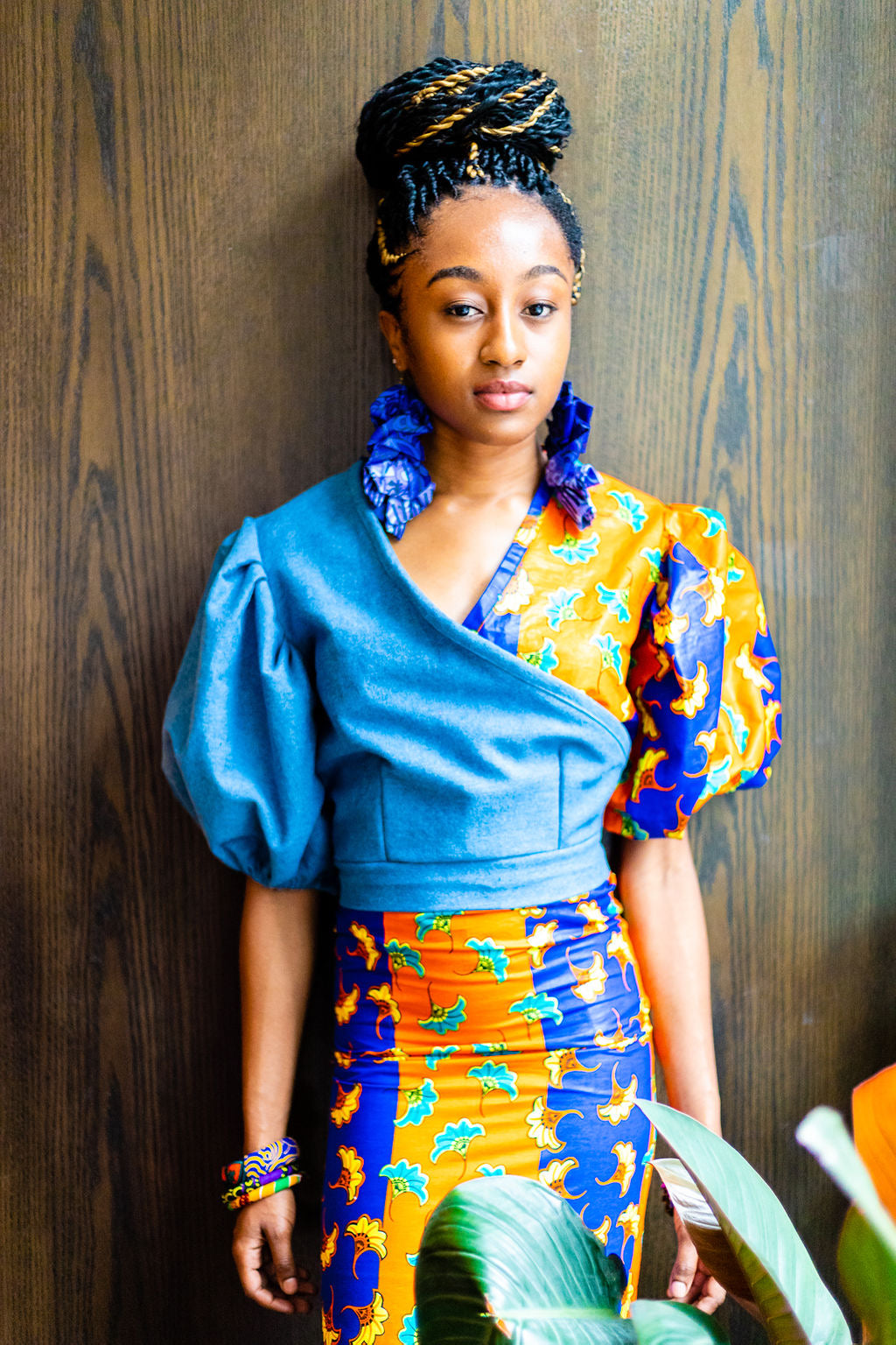 Adina African midi pencil skirt